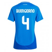 Camiseta Italia Alessandro Buongiorno #4 Primera Equipación para mujer Eurocopa 2024 manga corta